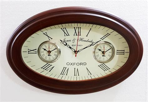 Royal Handicraft Antique Wooden Oval Shape Wall Clock Vintage Nautical