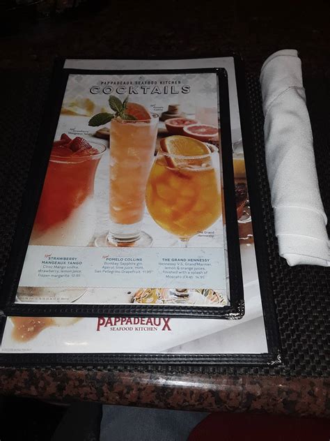 Menu at Pappadeaux Seafood Kitchen restaurant, Greenwood Village, E