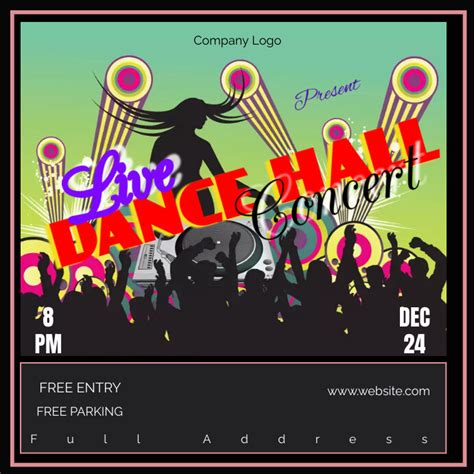 Dance Hall Concert Poster Template Postermywall