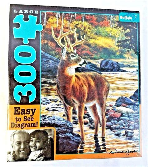 Shallow Crossing By Darrell Bush Buffalo Games Puzzle Lg 300 Pc Deer