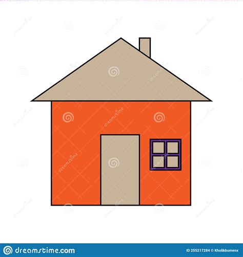 Drawing Of House Icon Colorful Design Vector Illustration Stock Vector