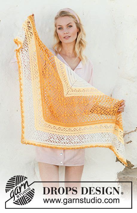 Slice Of Summer Crocheted Shawl In Drops Safran Piece Is Crocheted