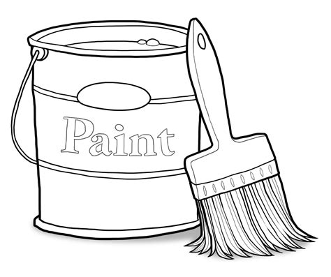 Paint And Brush Clipart Black And White Clip Art Library 18592 The