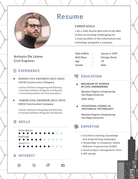 Check out job titles from managerial roles to support roles, and start renovating your resume! Civil Engineer Resume Template Free PSD - Word, Apple ...