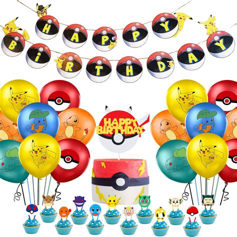 Buy Laycoe Pokemon Birthday Party Supplies Cartoon Themed Party