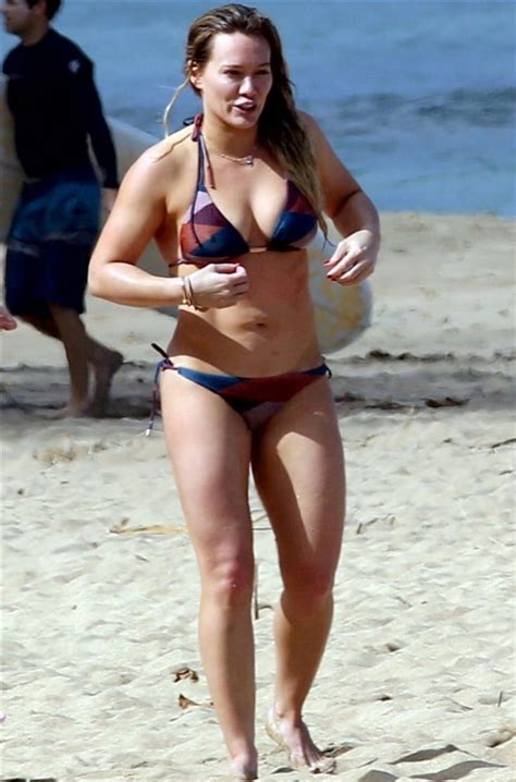 Hilary Duff Shows Off Her Toned Physique In A Red Bikini