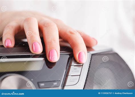 Pressing The Eject Cd Button From The Media Player Stock Image Image