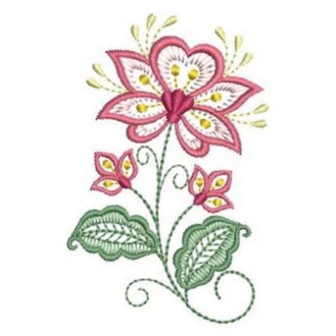 Pink Jacobean Flower Embroidery Designs Machine Embroidery Designs At