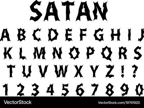 Satan Typography Scary Font Lettering Typeface Vector Image