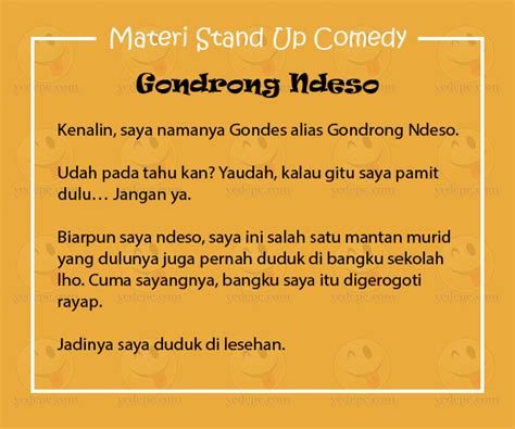 Materi Stand Up Comedy Tentang Sekolah - Gondrong Ndeso - YEDEPE.COM