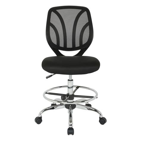 Ergonomic white office chair this ergonomic office chair in white is characterized by a pneumatic mechanism with a gas lift for easy seat height adjustment. Work Smart Black Mesh Screen Back Armless Drafting Chair ...