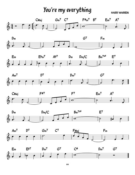 Youre My Everything Sheet Music For Piano Solo