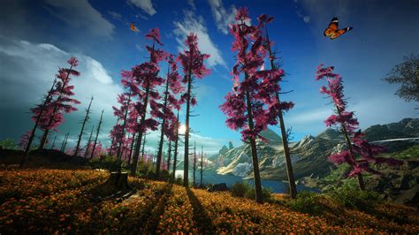Fondos De Pantalla Montañas Nubes Flores Naturaleza Bosque