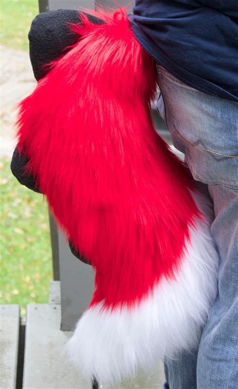 Red Wolf Tail With Dinosaur Spikes Etsy