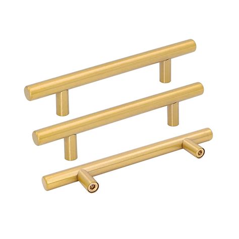Buy 10 Pack Goldenwarm Brushed Brass Cabinet Pulls Drawer Handles Gold