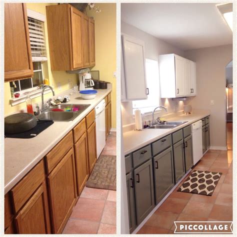13 emerald green kitchen base cabinets. Kitchen weekend makeover. White upper cabinets, bottom ...