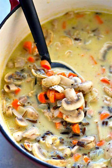 Creamy Chicken Mushroom Wild Rice Soup