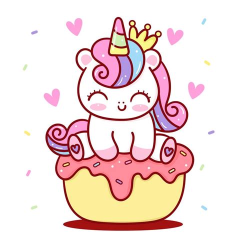 Cute Unicorn Princess Vector Cupcake Yummy Dessert Food Cartoon Series