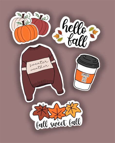 Fall Stickers Individual Stickers Or Full Set Sweater Etsy