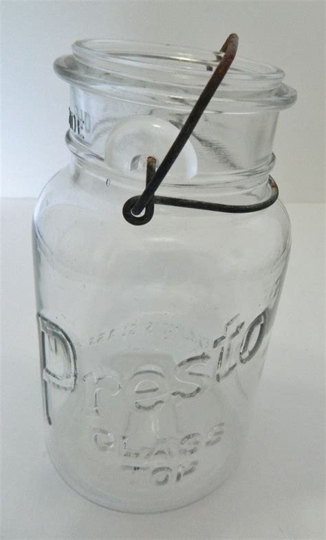 Presto Glass Top Vintage Canning Jar By Illinois Glass Co Wire Etsy