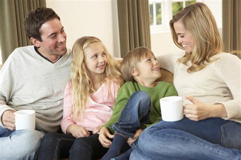Parents And Kids On Sofa Chatham Kent Public Health Unit