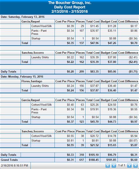 Daily Cost Report Wesvic Systems