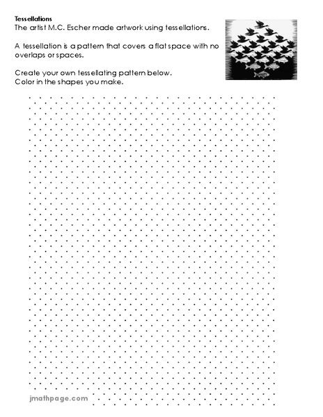 Tessellation Worksheets Pdf Kidsworksheetfun Tessellations In