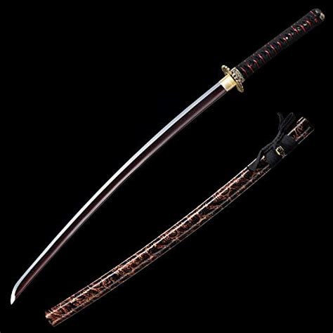 Kasne Handmade Japanese Swords Katana Damascus Steel Red Blade Full