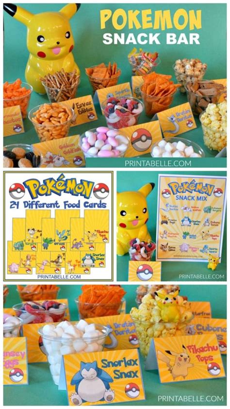 Pokemon Printable Food Label Cards Free Snack Bar Sign Pokemon