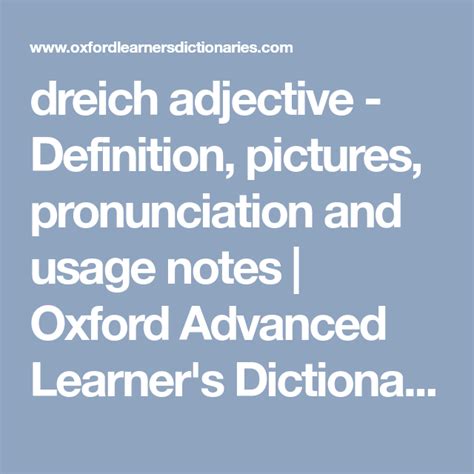 Dreich Adjective Definition Pictures Pronunciation And Usage Notes