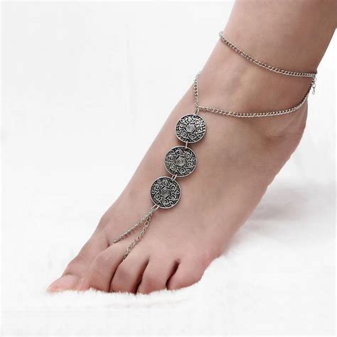 Women Anklets For Women Chain Anklets Round Charms Ankle Jewelry