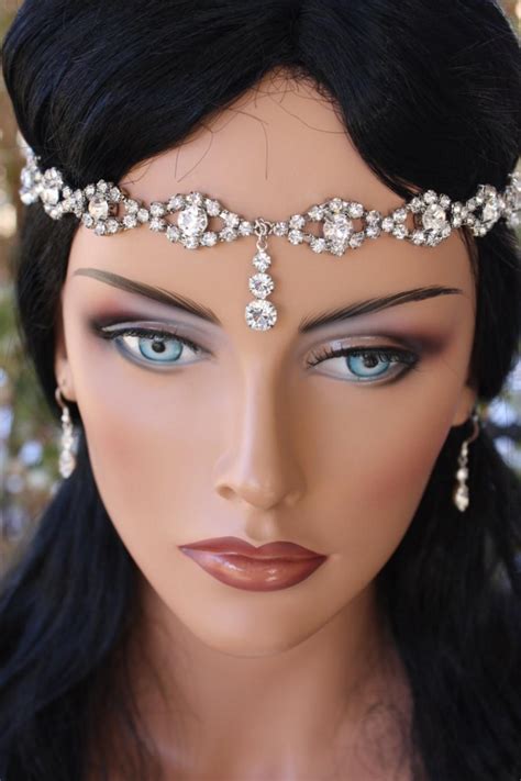 Uhren And Schmuck Haarschmuck Headband Head Hair Forehead Chain Rhinestone Bridal Kim K Wedding