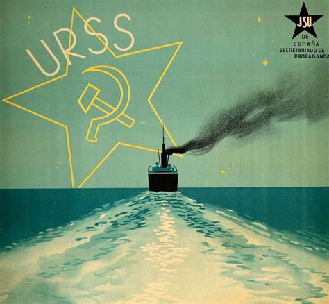 Original Vintage Poster Ussr Komsomol Subscription Spain Unified