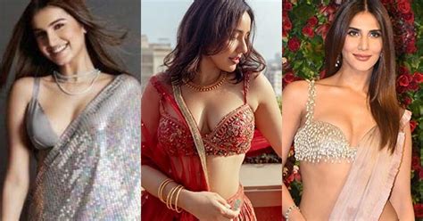 15 Bollywood Actresses In Saree With Skimpy Blousesbralette See These Divas Raise The