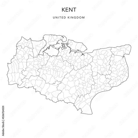 Administrative Map Of Kent With Counties Districts And Civil Parishes