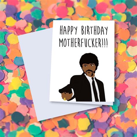 Pulp Fiction Birthday Card Samuel L Jackson Birthday Card Etsy