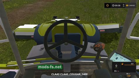 Мод косилки Claas Cougar 1400 для Farming Simulator 2017 Mods