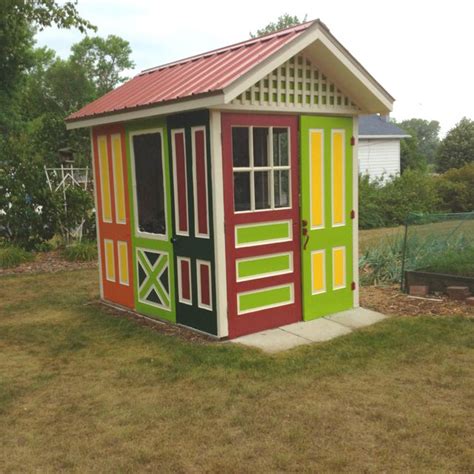 Gorgeous And Colorful Shed Made Of Ten Recycled Doors Discovered In Yes