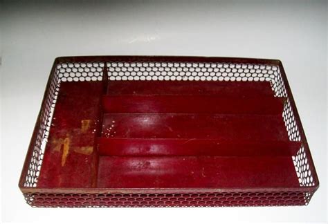 Because what could be more beautiful than finding the. Vintage Silverware Drawer 1920's Red Industrial Divider ...