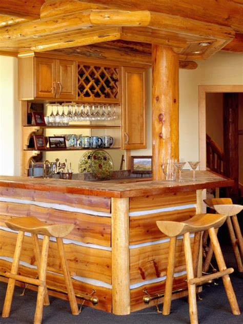 Welcome to the log cabin bbq! Log Cabin Bar Home Design Ideas, Pictures, Remodel and Decor