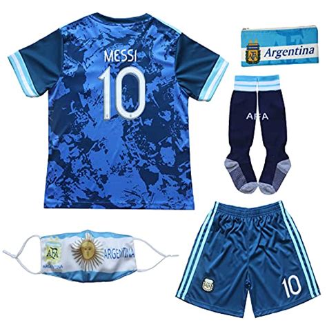 Birdbox 2021 Argentina Away Dark Blue 10 Lionel Messi Kids Soccer