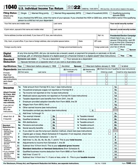 2023 Federal Tax Form 1040 - Printable Forms Free Online