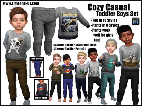 Cozy Casual Toddler Boys Set Original Content Sims 4 Nexus Toddler