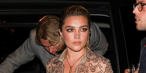 Florence Pugh Stunned In A Completely Sheer Nude Valentino Crop Top And
