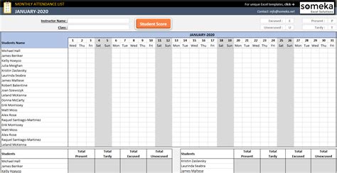 Employee Monthly Attendance Sheet With Time In Excel Free Download