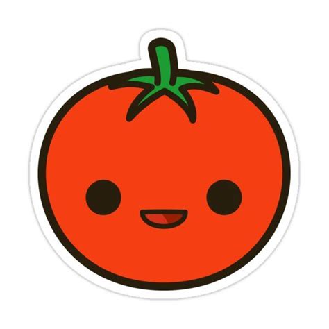 Cute Tomato Sticker By Peppermintpopuk In 2021 Cute Food Drawings