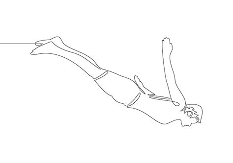 Premium Vector Man Dives Into The Ntinuous Line Drawing