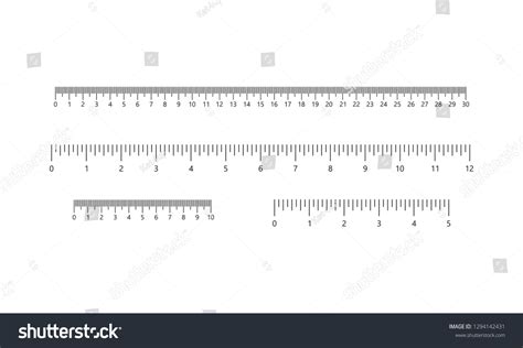 Rulers Set Inches Centimeters Measuring Scale Stock Vector Royalty