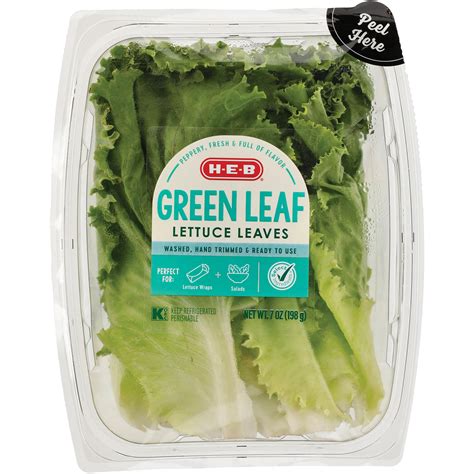 H E B Fresh Green Leaf Lettuce Leaves Shop Lettuce And Leafy Greens At