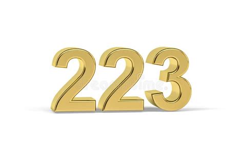 Golden 3d Number 223 Year 223 Isolated On White Background Stock